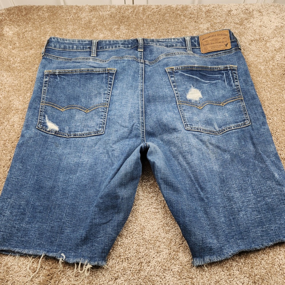 American Eagle Outfitters Extreme Flex Distressed Denim Shorts Men's Size 38 - Picture 4 of 6